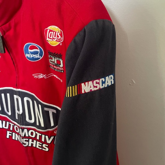Red Dupont Nascar jacket with flame sleeve details. Size XL - Picture 5 of 6